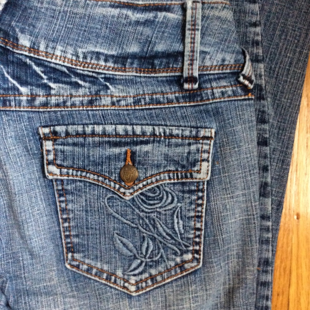 Candie's Light Blue Embroidered Flare Jeans